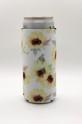 DRINKOOLER Neoprene Slim Can Cooler Sleeve Coozies- 12 OZ Drinks (4 Pack Yellow) - Picture 4 of 5