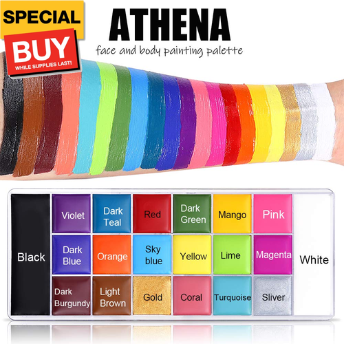 Face Body Paint Set-Athena Painting Palette,10 Professional Artist Brush,Large D - Picture 4 of 7