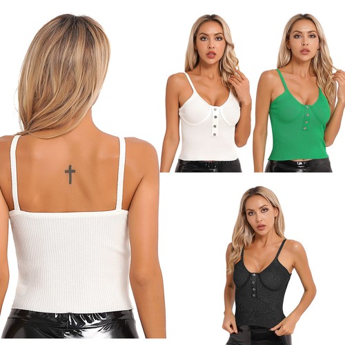 Womens Tank Vest Sleeveless Crop Tops Clubwear Shirts Casual Camisole Sports