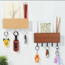 Key Hanger Decorative Simple Small Wooden Wall Hooks Racks