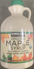 Kirkland Signature 100 Pure US GRADE A USDA Organic Maple Syrup 33.8 oz Bottle
