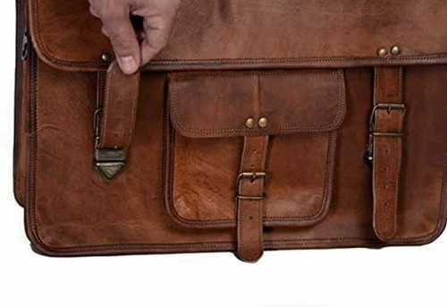 Leather Retro Hunter Laptop Messenger Office Briefcase College Bag for Men Women - Afbeelding 8 van 12