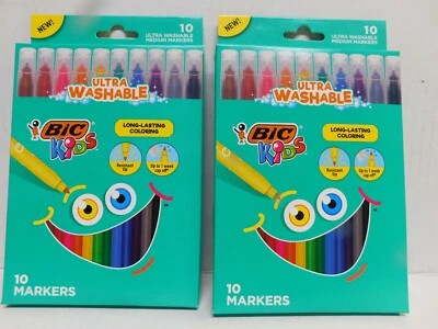 TWO -10 Pack Bic KIDS Ultra Washable Long Lasting Coloring Markers - Image 1 of 2