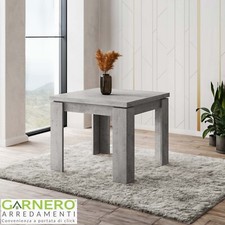 Tavolo da pranzo allungabile stile moderno a libro grigio 90x90cm CALLA