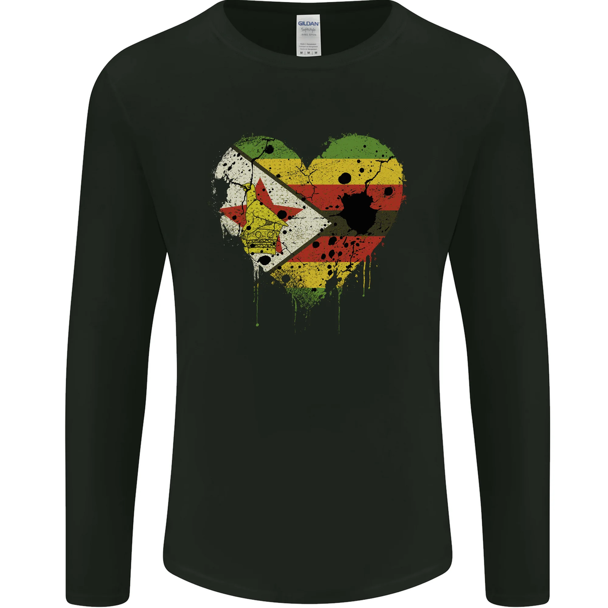 Love Zimbabwe Flag Zimbabwean Day Football Mens Long Sleeve T