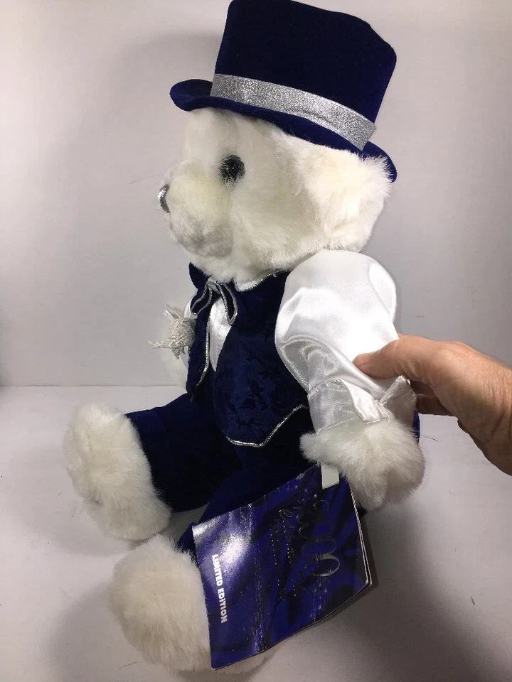 Oso de peluche blanco Millennium 2000 18" edición especial copo de nieve macho Foto 4 de 4