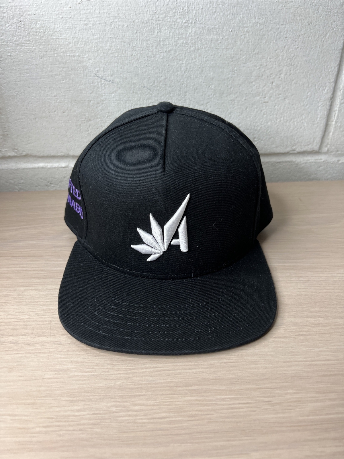 Red Label Marijuana Leaf Hat Adjustable Black  EUC - image 1