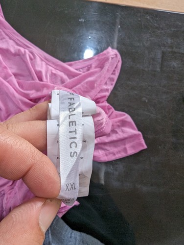 Womens fabletics pink short sleeve blouse top sz xxl - 第 3/7 張圖片