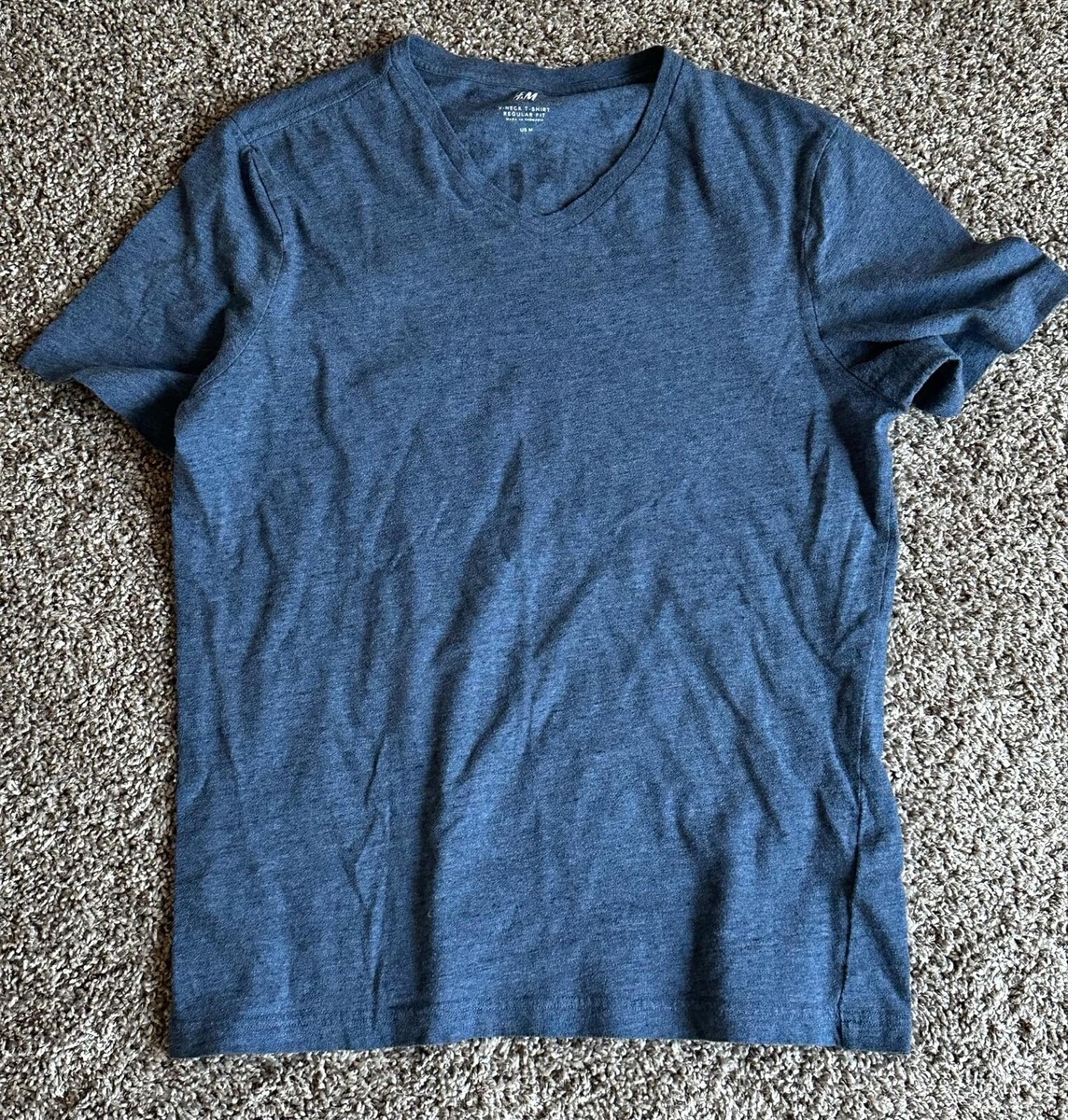 T-shirt H&M Homme Bleu Clair - Taille S, Coupe Regular Fit, Neuf Avec étiquettes