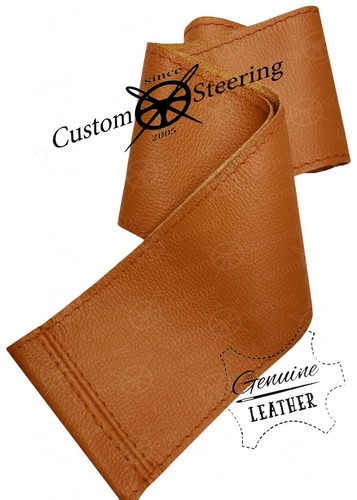 FITS MORRIS MINOR 1948-1971 LUXURY MEDIUM BROWN LEATHER STEERING WHEEL COVER - Picture 2 of 4