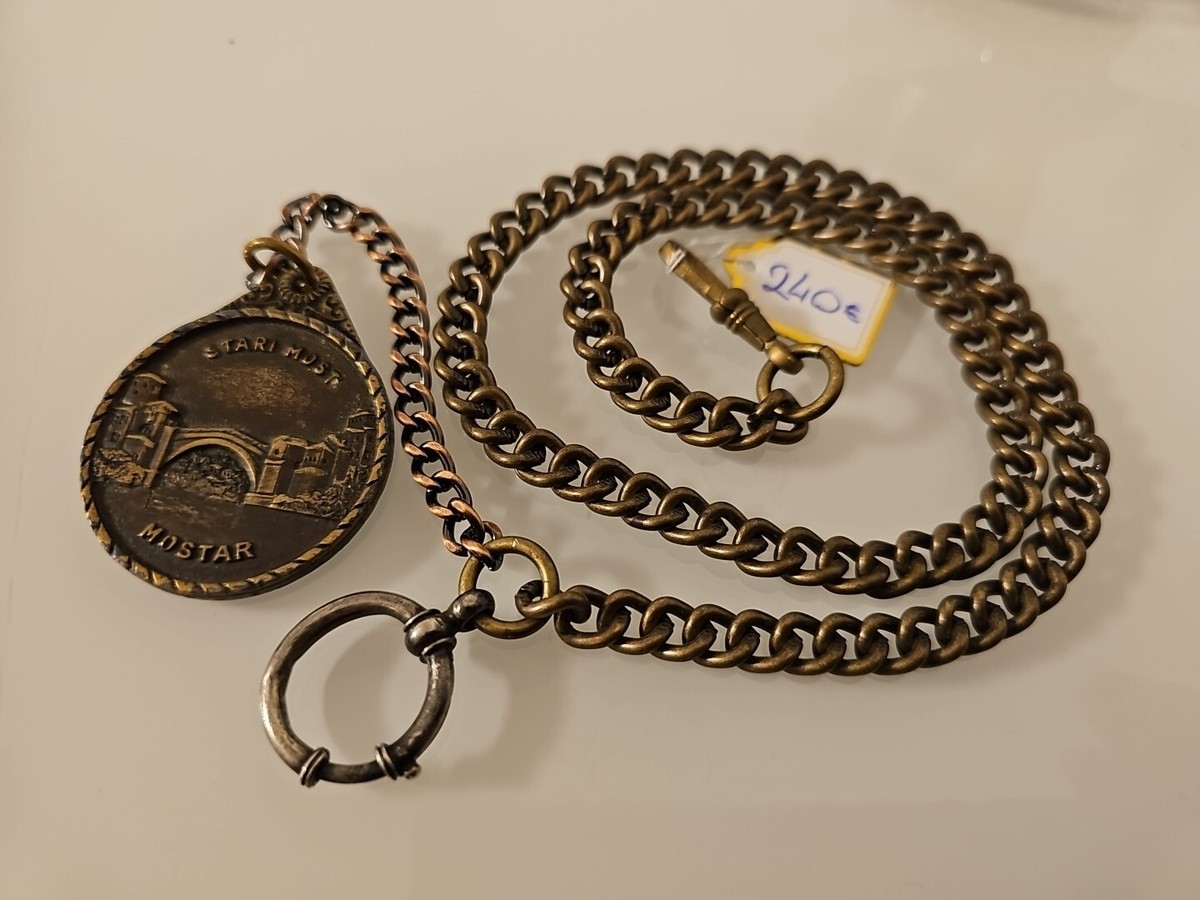 Alte Taschenuhrenkette Uhrenkette Pocket Watch Chain STARI MOST MOSTAR 8-4