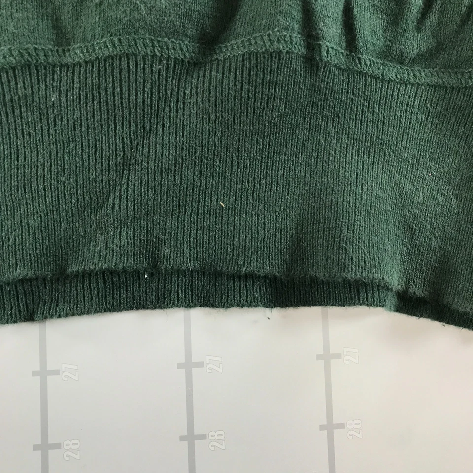 Suéter Life After Denim Algodón Cachemira Para Hombre Medio Verde Calce Ajustado Cuello en V Foto 2 de 4