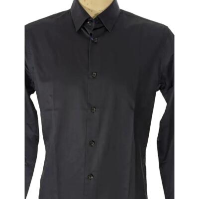 Cavalli Class Mens Slim Fit Dress Shirt, Men's, Size: 16.5, Black