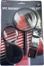 3 PC Magnifier Set Handheld Magnifying Glass 2" Lens Low Vision Aid Jewelers