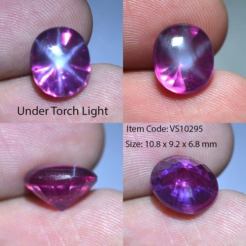 Oval 11x9 MM Pink Purple Star Sapphire 6 Rays Lab Created Corundum Mixed Cut - Picture 8 of 22