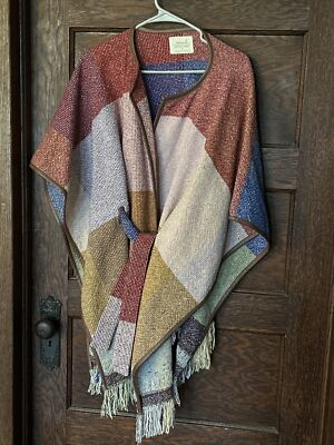 Nomad Morgan Carper Wool Belted Cape Poncho Jacket Size XS S Anthropologie Boho