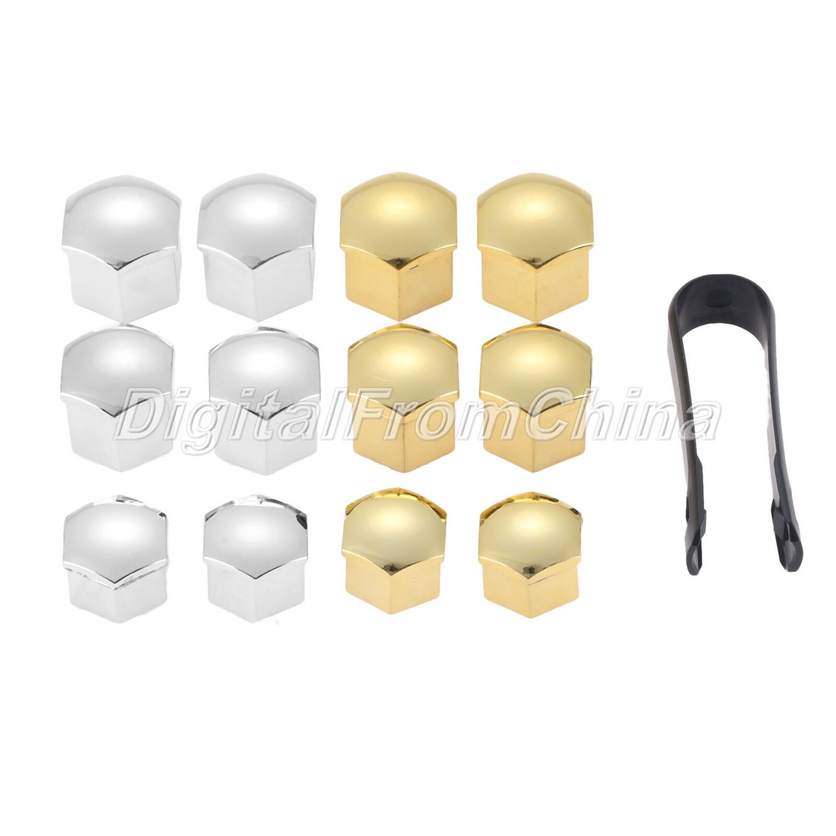 20X Glossy Trim Wheel Nut Screw Covers Caps Sise w/ Removal Tool