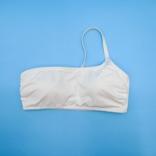 Victorias Secret One Shoulder Padded White Large Swim Bikini Top VS Swimsuit NEW