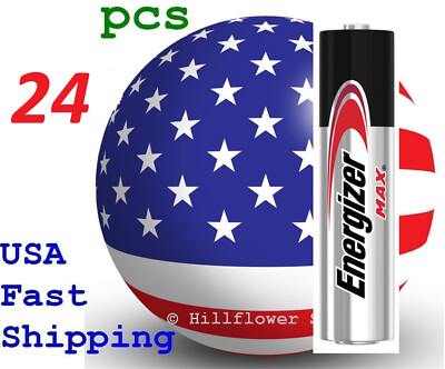24 piece AAA LR03 EN92 Max Energizer Bulk 1.5V Alkaline Battery w/trk# 12yr