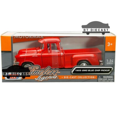 MOTORMAX TIMELESS LEGENDS 1955 GMC BLUE CHIP PICK UP TRUCK 1/24 RED 79382 RD