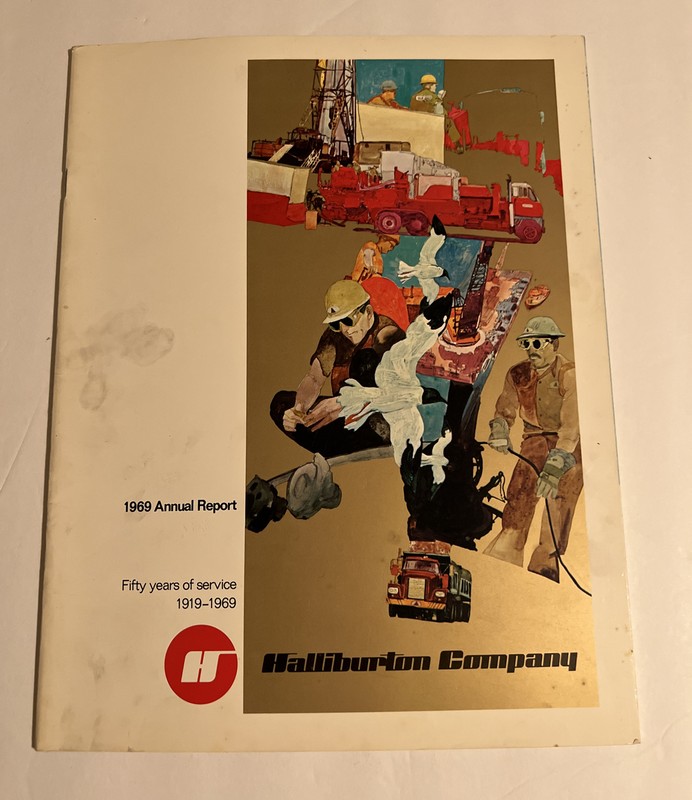 1969 Halliburton Oil Co Annual Report / Oilfield Oil Energy / Vintage