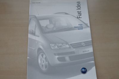 192250) Fiat Idea - Preisliste & t. Daten & Ausstattungen - Prospekt 05/2004