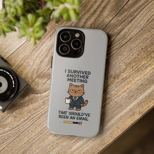 Tough Cases, Funny Cat Meeting Case, I Survived Meeting, Office Gift, Phone - 第 17/89 張圖片