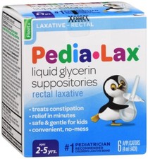 Pedia-Lax Liquid Glycerin Suppositories Laxative 6ct