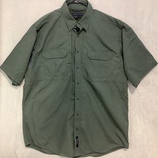 5.11 Tactical Button Down Green Shirt Men's XL Short Sleeve Vented Ripstop