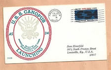U.S.S.  CANOPUS LAUNCHING FEB 12,1965 PASCAGOULA  BECK B509 NAVAL COVER