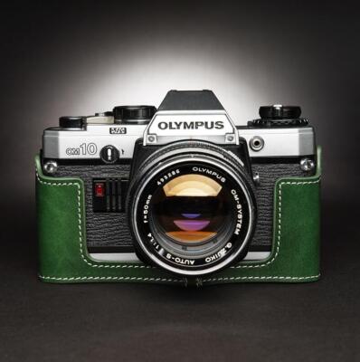 Genuine Leather Half Camera Case Cover For Olympus OM1 OM2n OM3