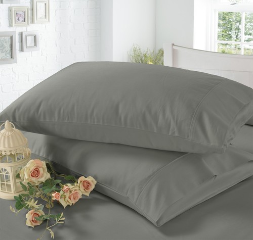 1500TC CVC Cotton Sheet Set QB KB DB KSB SB SKB Easy Care Taupe Grey - Picture 6 of 14