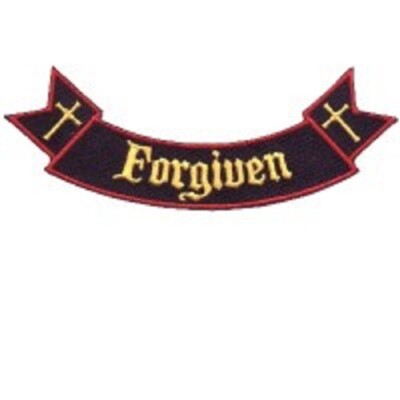 FORGIVEN ROCKER RELIGIOUS CHRISTIAN EMBROIDERED IRON ON PATCH**FREE SHIPPING**