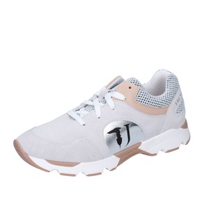 scarpe donna TRUSSARDI JEANS sneakers grigio camoscio bianco tessuto BG334  | eBay