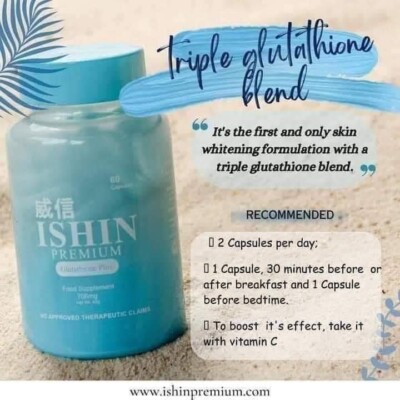 ishin glutathione ingredients ISHIN Glutathione Premium Glutathione Plus Food Supplement, 60 Capsules