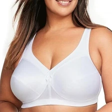 Glamorise WHITE MagicLift Active Support Bra, US 40J, UK 40GG