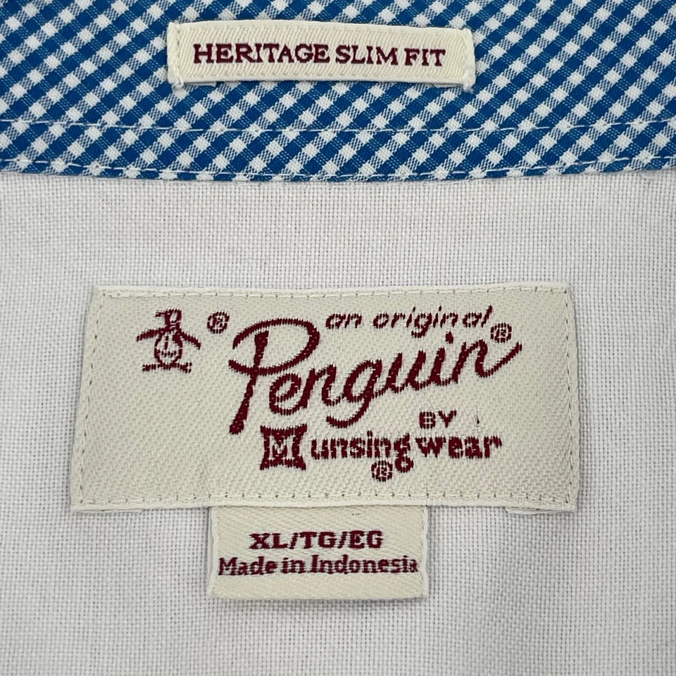 Camisa Penguin Heritage Calce Ajustado Abotonada Manga Corta Guinga XL Foto 4 de 4