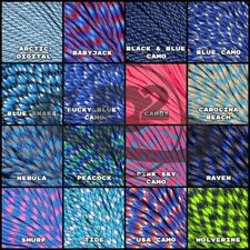 Multi Colored Blue Paracord 550 Commercial Grade Parachute rope 10' 25' 50' 100'