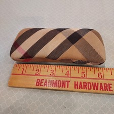 Burberry Plaid Hard Eyeglasses Case, Made in Italy,