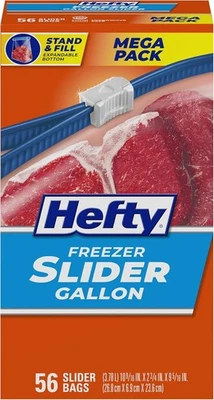 Hefty Slider Freezer Storage Bags, Gallon Size - 56 Counts
