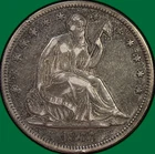 1877-S Seated Liberty Half Dollar Extremely Fine XF Coin #43202