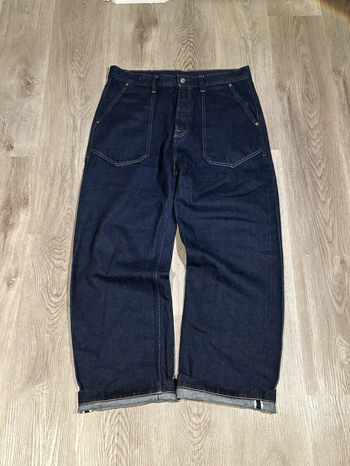 Jean de pierna ancha Calvin Klein botón ribete mosca cubierta de mezclilla talla 33x30 Foto 2 de 4