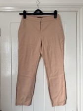 Primark Nude/Peach Cropped Slim Leg Trousers Size 8