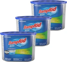Damprid Fragrance Free Disposable Moisture Absorber w/ Charcoal, 18 Oz, 3 Pack