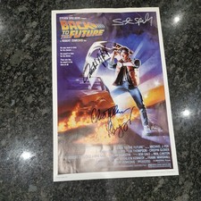 Rare Back to the Future Poster Signed by Michael J Fox, Spielberg and C.Lloyd.