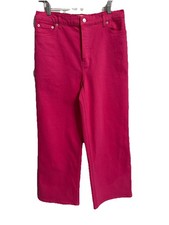 Rails Jeans Size 31 Womens Pink The Getty Cropped High Rise Wide Leg Denim