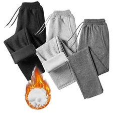 Men's Fleece Lined Casual Jogger Sweatpants with Pockets Athletic Lounge Pants