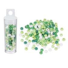 130 Pcs Glass Seed Beads, 4mm Mini Glass Seed Spacer Bead, Colorful Green