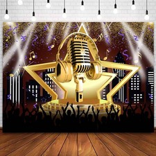 Sensfun Karaoke Party Backdrop Star Stage Night Show Photography 7x5ft, Multi