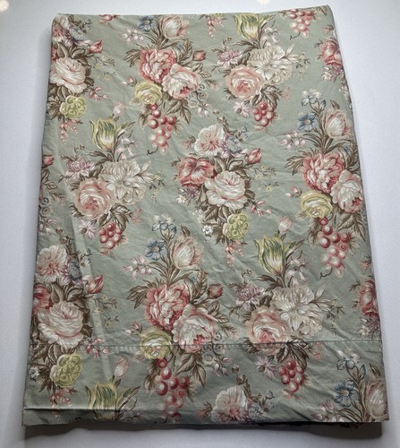 Ralph Lauren Charlotte Sage Green Floral Queen Flat Sheet French Country - Picture 2 of 7